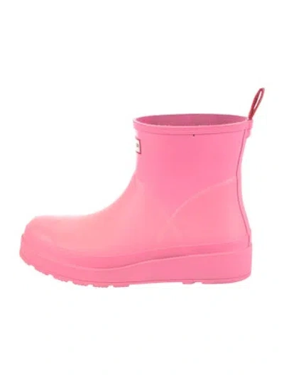 Pre-owned Hunter Rubber Rain Boots In Pink