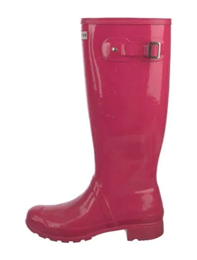 Pre-owned Hunter Rubber Rain Boots In Pink