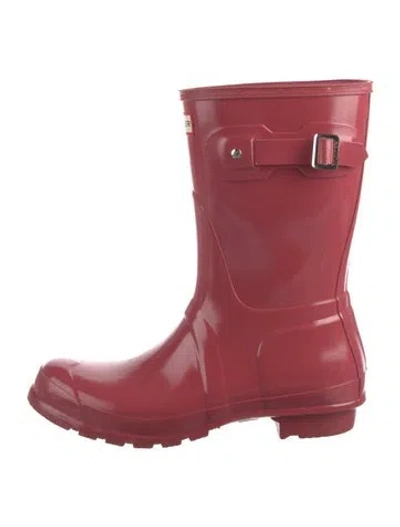 Pre-owned Hunter Rubber Rain Boots In Pink