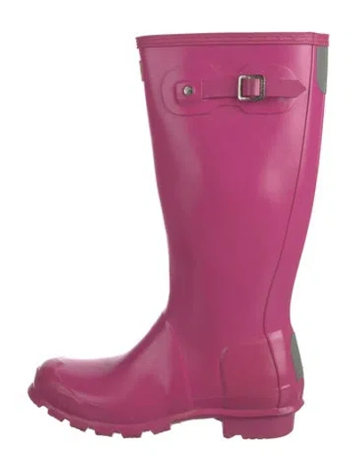 Pre-owned Hunter Rubber Rain Boots In Pink