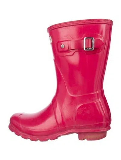 Pre-owned Hunter Rubber Rain Boots In Pink