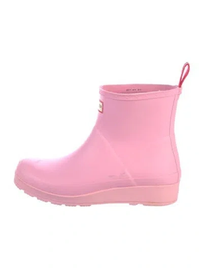 Pre-owned Hunter Rubber Rain Boots In Pink