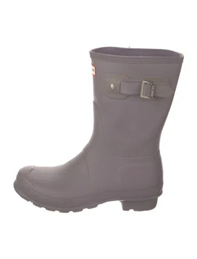 Pre-owned Hunter Rubber Rain Boots In Purple