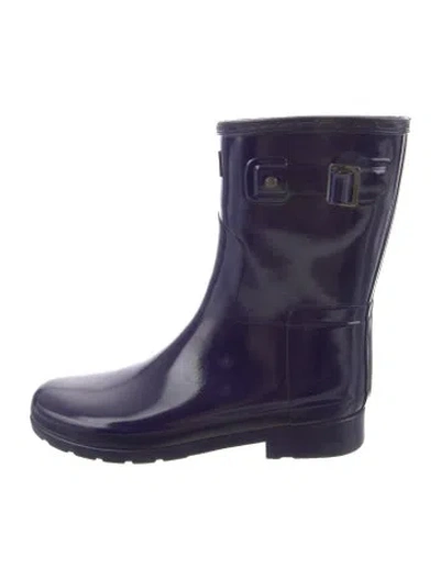 Pre-owned Hunter Rubber Rain Boots In Purple