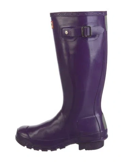 Pre-owned Hunter Rubber Rain Boots In Purple