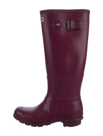 Pre-owned Hunter Rubber Rain Boots In Purple