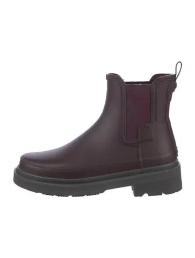Pre-owned Hunter Rubber Rain Boots In Purple