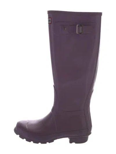 Pre-owned Hunter Rubber Rain Boots In Purple