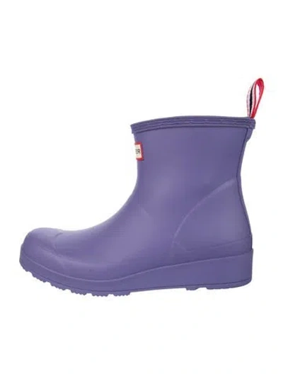 Pre-owned Hunter Rubber Rain Boots In Purple