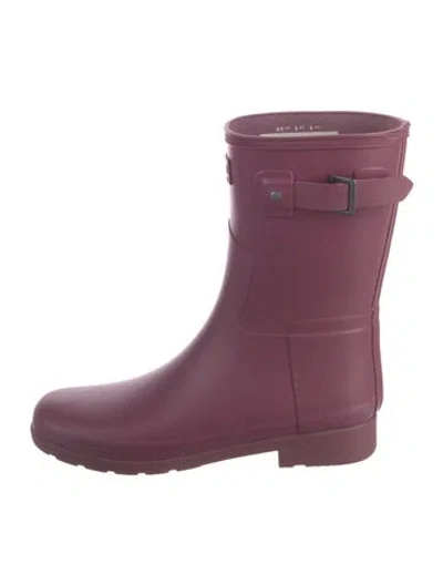 Pre-owned Hunter Rubber Rain Boots In Purple