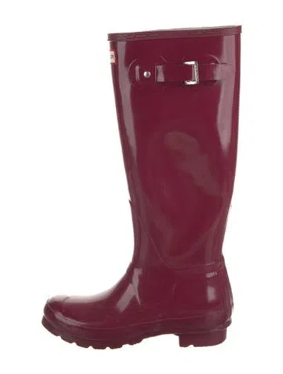 Pre-owned Hunter Rubber Rain Boots In Purple
