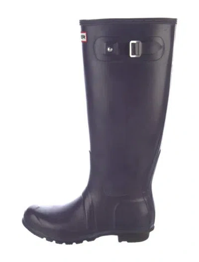Pre-owned Hunter Rubber Rain Boots In Purple
