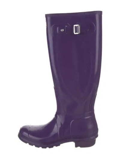 Pre-owned Hunter Rubber Rain Boots In Purple
