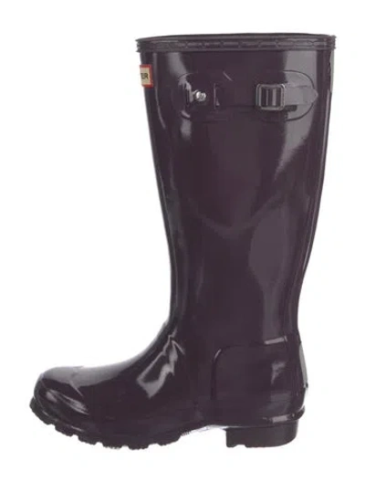 Pre-owned Hunter Rubber Rain Boots In Purple