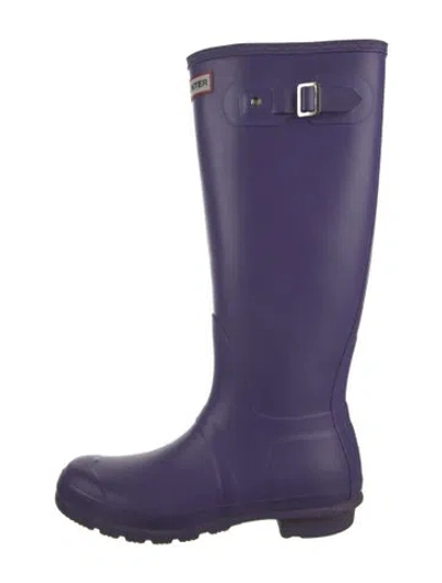 Pre-owned Hunter Rubber Rain Boots In Purple