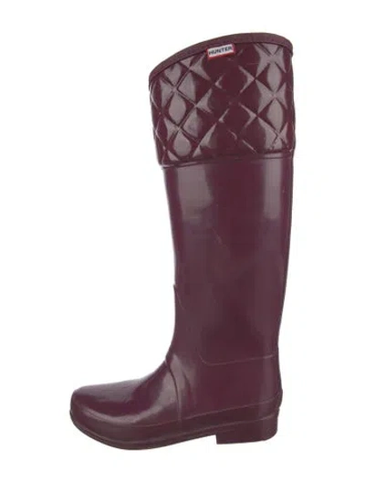 Pre-owned Hunter Rubber Rain Boots In Purple