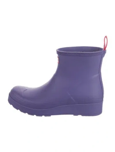 Pre-owned Hunter Rubber Rain Boots In Purple