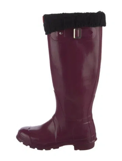 Pre-owned Hunter Rubber Rain Boots In Purple