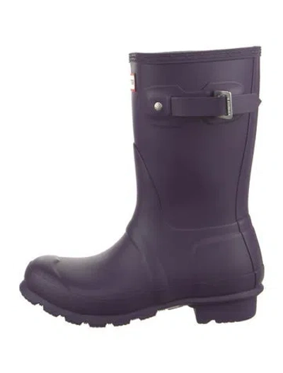Pre-owned Hunter Rubber Rain Boots In Purple