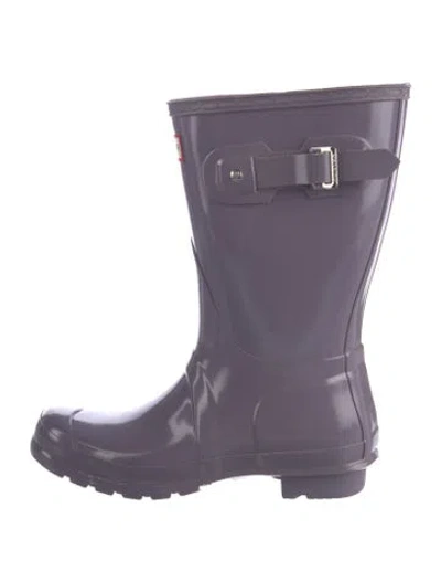 Pre-owned Hunter Rubber Rain Boots In Purple