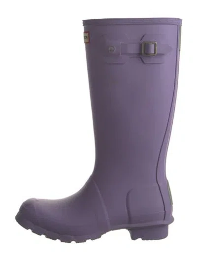 Pre-owned Hunter Rubber Rain Boots In Purple