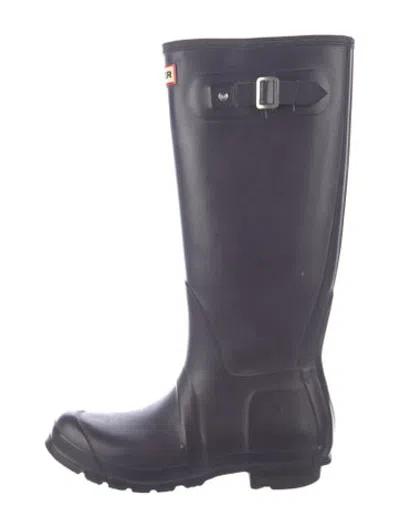 Pre-owned Hunter Rubber Rain Boots In Purple