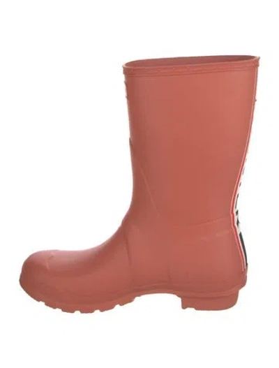 Pre-owned Hunter Rubber Rain Boots In Red