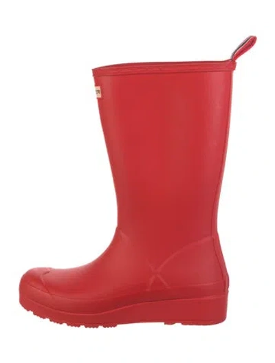 Pre-owned Hunter Rubber Rain Boots In Red