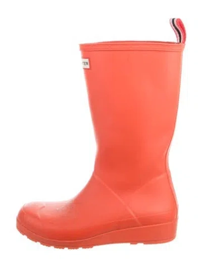 Pre-owned Hunter Rubber Rain Boots In Red