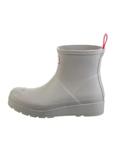 Pre-owned Hunter Rubber Rain Boots In Silver