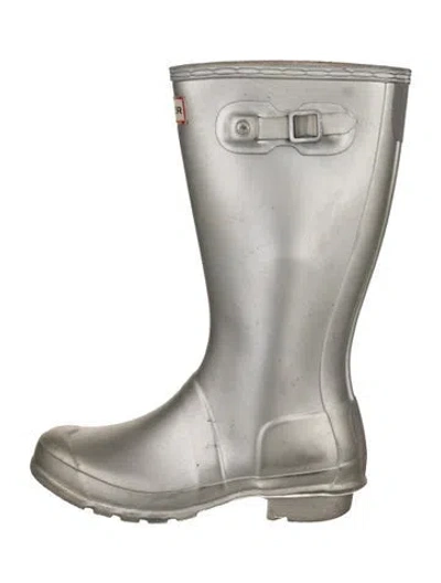 Pre-owned Hunter Rubber Rain Boots In Silver