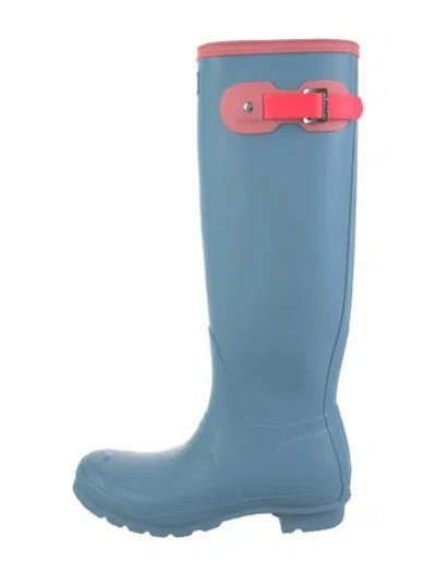 Pre-owned Hunter Rubber Rain Boots W/ Tags In Blue
