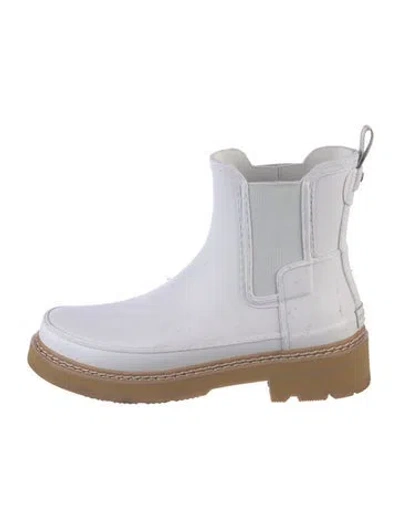Pre-owned Hunter Rubber Rain Boots In White