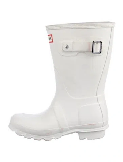 Pre-owned Hunter Rubber Rain Boots In White