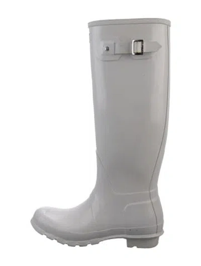 Pre-owned Hunter Rubber Rain Boots In White