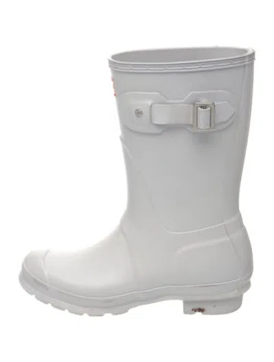 Pre-owned Hunter Rubber Rain Boots In White