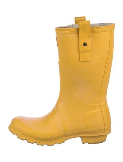 Pre-owned Hunter Rubber Rain Boots In Yellow