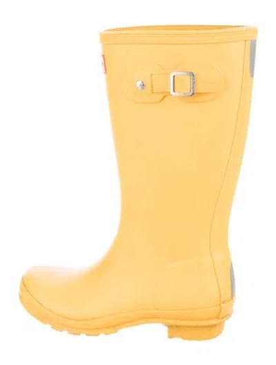 Pre-owned Hunter Rubber Rain Boots In Yellow