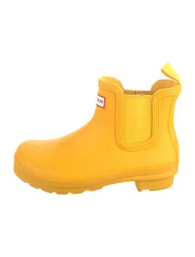 Pre-owned Hunter Rubber Rain Boots In Yellow