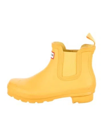 Pre-owned Hunter Rubber Rain Boots In Yellow