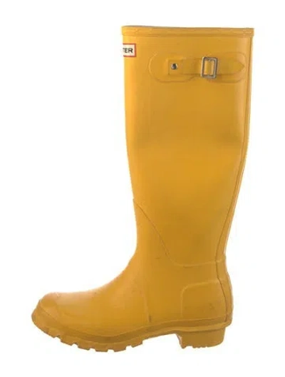 Pre-owned Hunter Rubber Rain Boots In Yellow