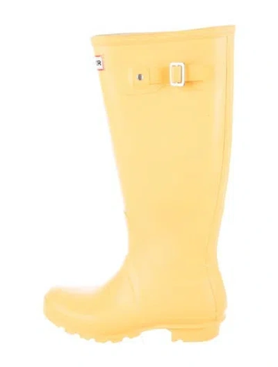 Pre-owned Hunter Rubber Rain Boots In Yellow