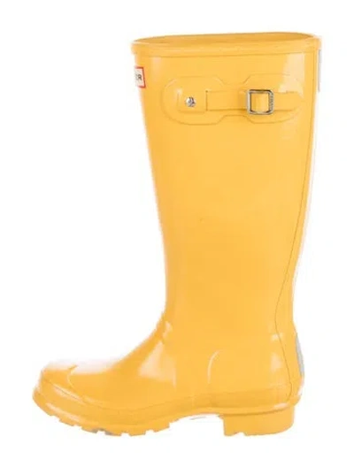 Pre-owned Hunter Rubber Rain Boots In Yellow
