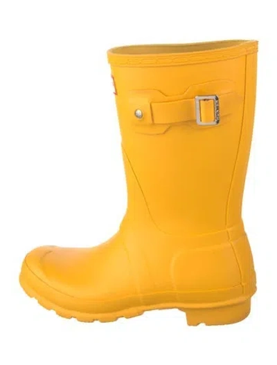 Pre-owned Hunter Rubber Rain Boots In Yellow