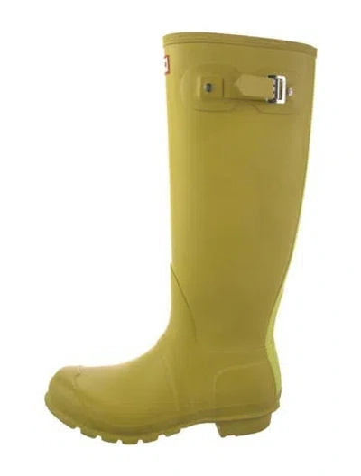 Pre-owned Hunter Rubber Rain Boots In Yellow