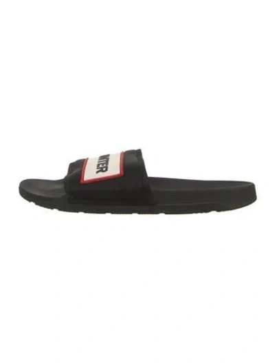 Pre-owned Hunter Rubber Slides In Black