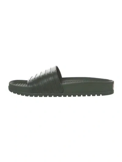Pre-owned Hunter Rubber Slides In Green