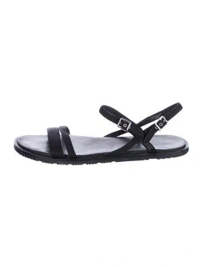 Pre-owned Hunter Rubber Slingback Sandals In Black