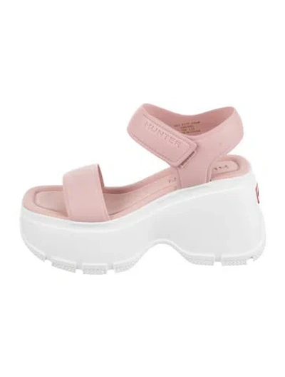 Pre-owned Hunter Rubber Slingback Sandals In Pink