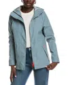Hunter Abbey Short Rubberized Rain Jacket In Blue